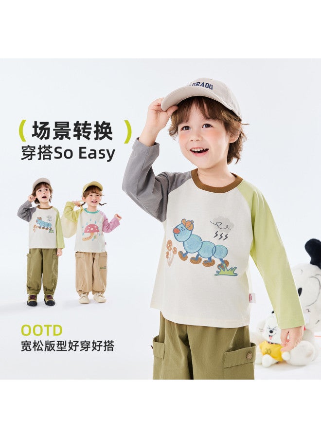 Babu Bean Spring And Autumn Style 7a Antibacterial Top For Toddlers And Young Children, Cute Cartoon Kids T-shirt For Boys And Girls - Image 5